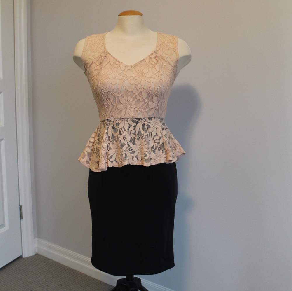 Lace peplum dress